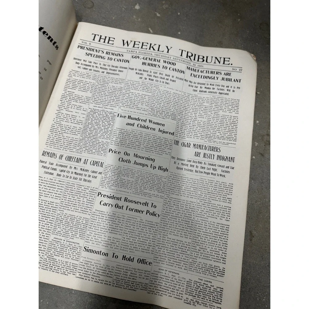 Vintage Historical Front Pages Tampa Tribune Tampa Times Florida History Book
